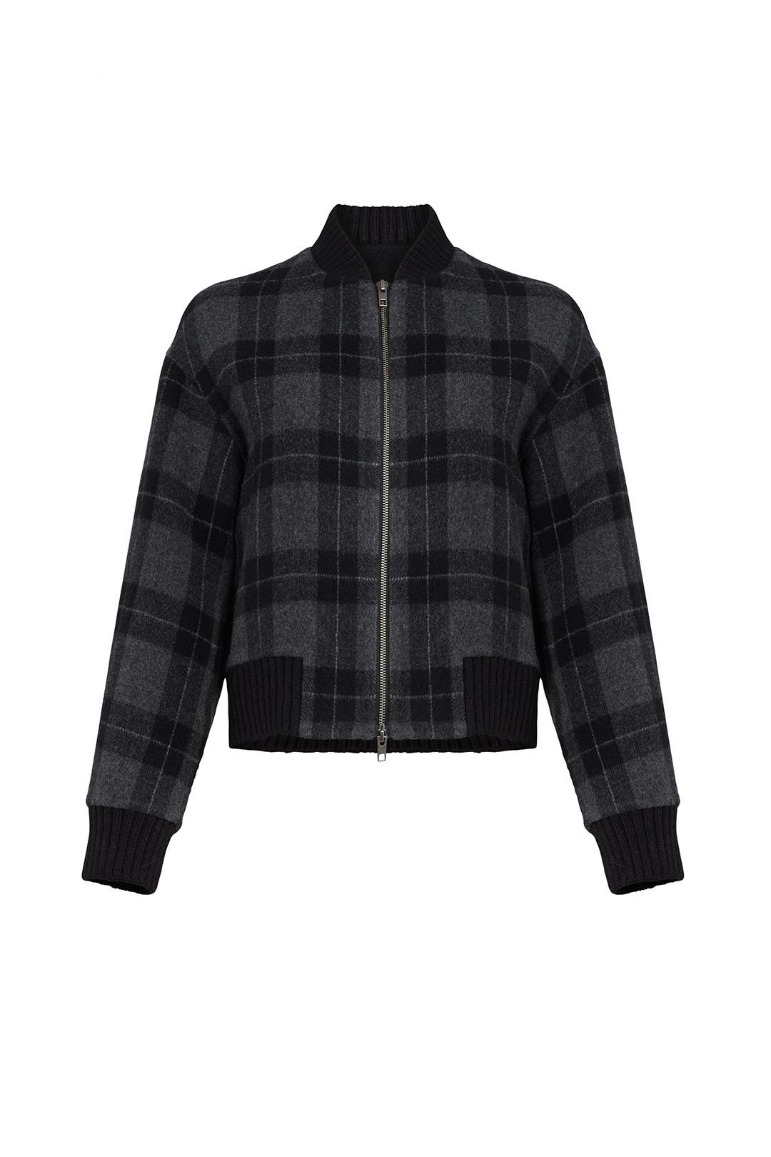 vince plaid bomber jacket