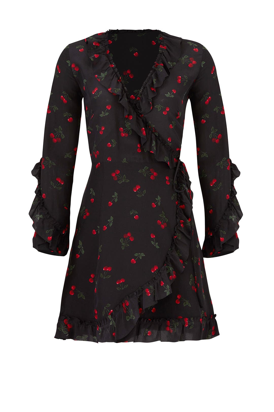 cherry wrap dress