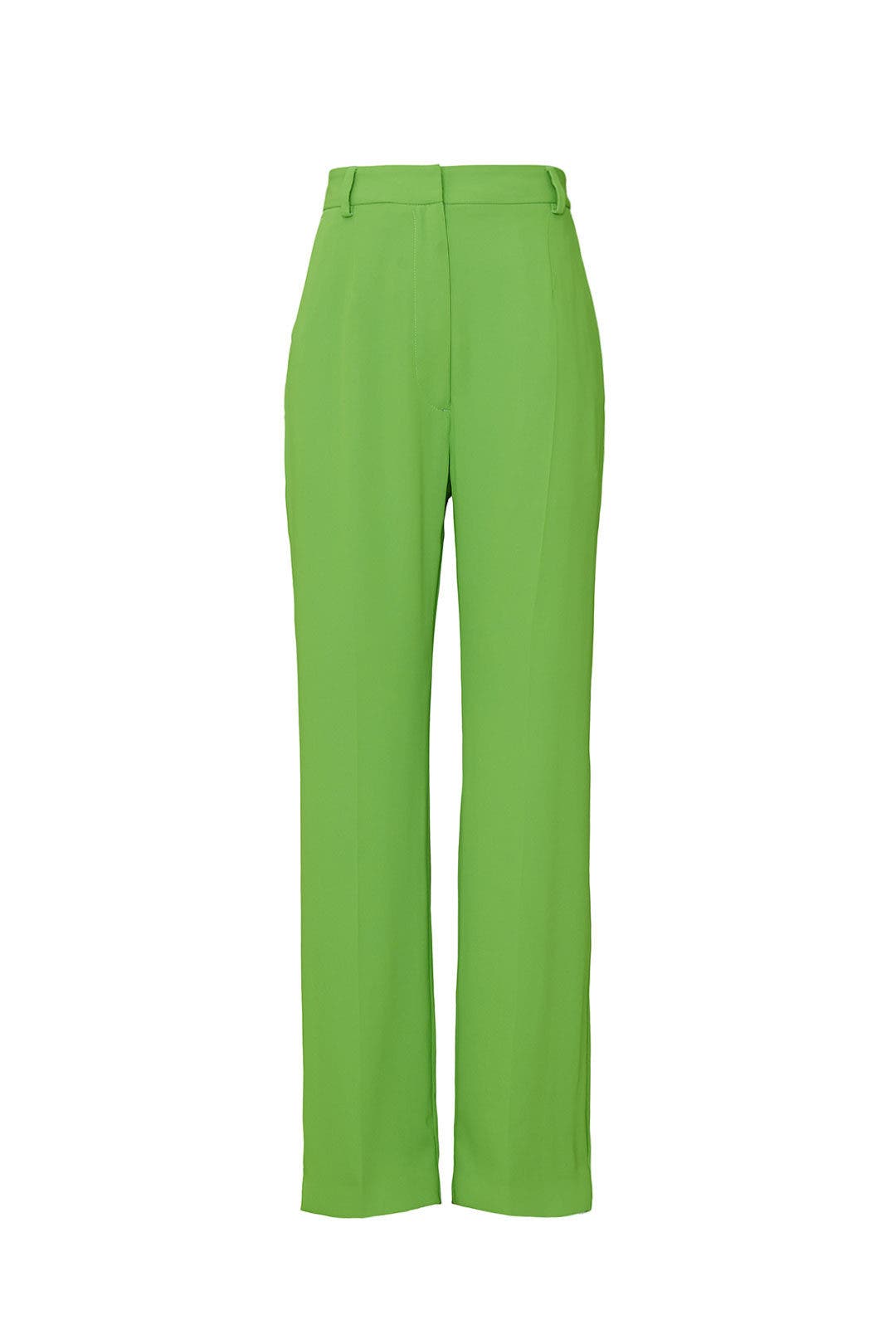 green straight leg pants