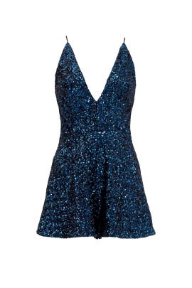 V-neck Polyester Sequined Sleeveless Romper 
