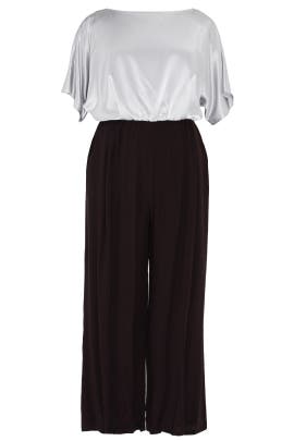 Short Sleeves Scoop Neck Acetate/Crepe/Polyester/Triacetate Jumpsuit 