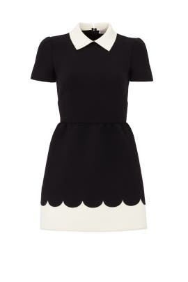 Full-Skirt Short Sleeves Crepe/Polyester  Dress