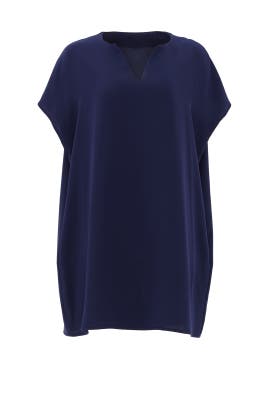 V-neck Short Sleeves Shift Acetate/Crepe/Polyester/Triacetate  Dress