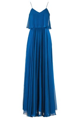 Chiffon/Polyester Full-Skirt Sleeveless Bateau Neck Asymmetric Embroidered  Dress