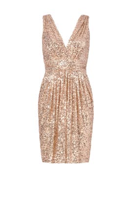 rent the runway rose gold dress
