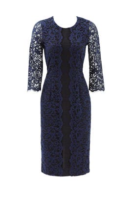 Cotton/Nylon Fitted Slit Lace  Dress