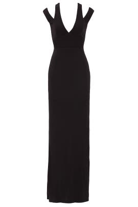 V-neck Fitted Cutout Sleeveless Jersey/Rayon  Dress