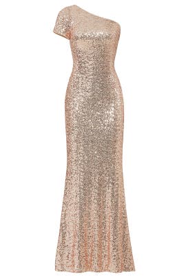Great Gatsby Party The Runway Badgley Mischka Blush Sequin Gown