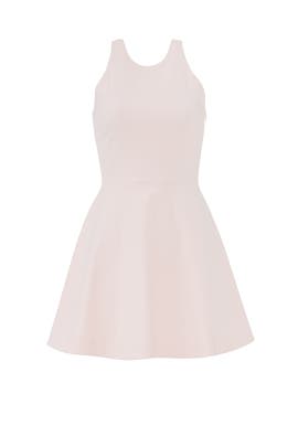 A-line Acetate/Crepe/Elastane/Viscose Cutout  Sleeveless  Dress With a Bow(s)