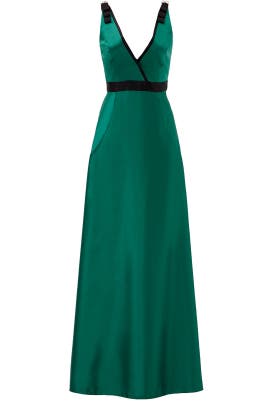 V-neck Cotton/Faille/Silk Sleeveless Full-Skirt  Dress