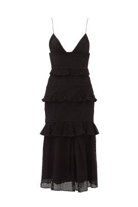 V-neck Cotton/Elastane/Polyamide  Sleeveless Full-Skirt  Dress With Ruffles