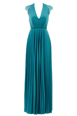 V-neck Full-Skirt Lace Sleeveless Jersey/Polyester  Dress