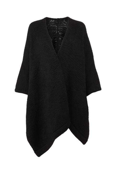 Black Chale Wrap Poncho by Elk for $50 