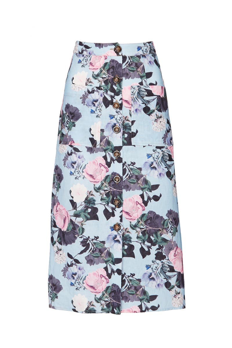 nicholas button front skirt