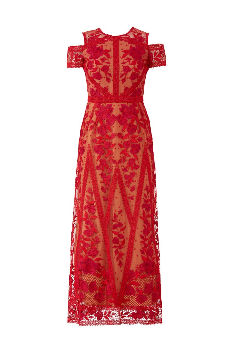 marchesa notte tea length dress