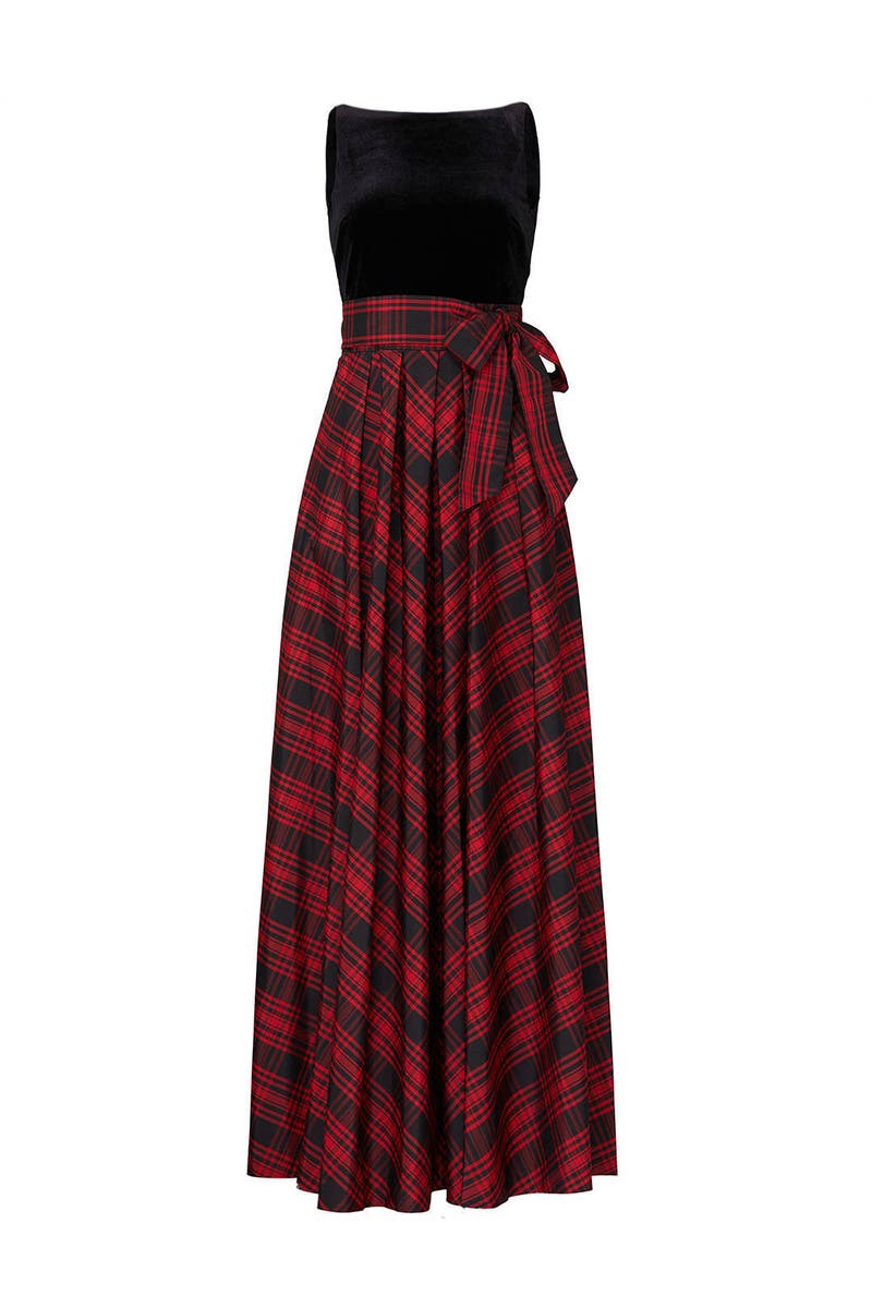 ralph lauren plaid taffeta dress