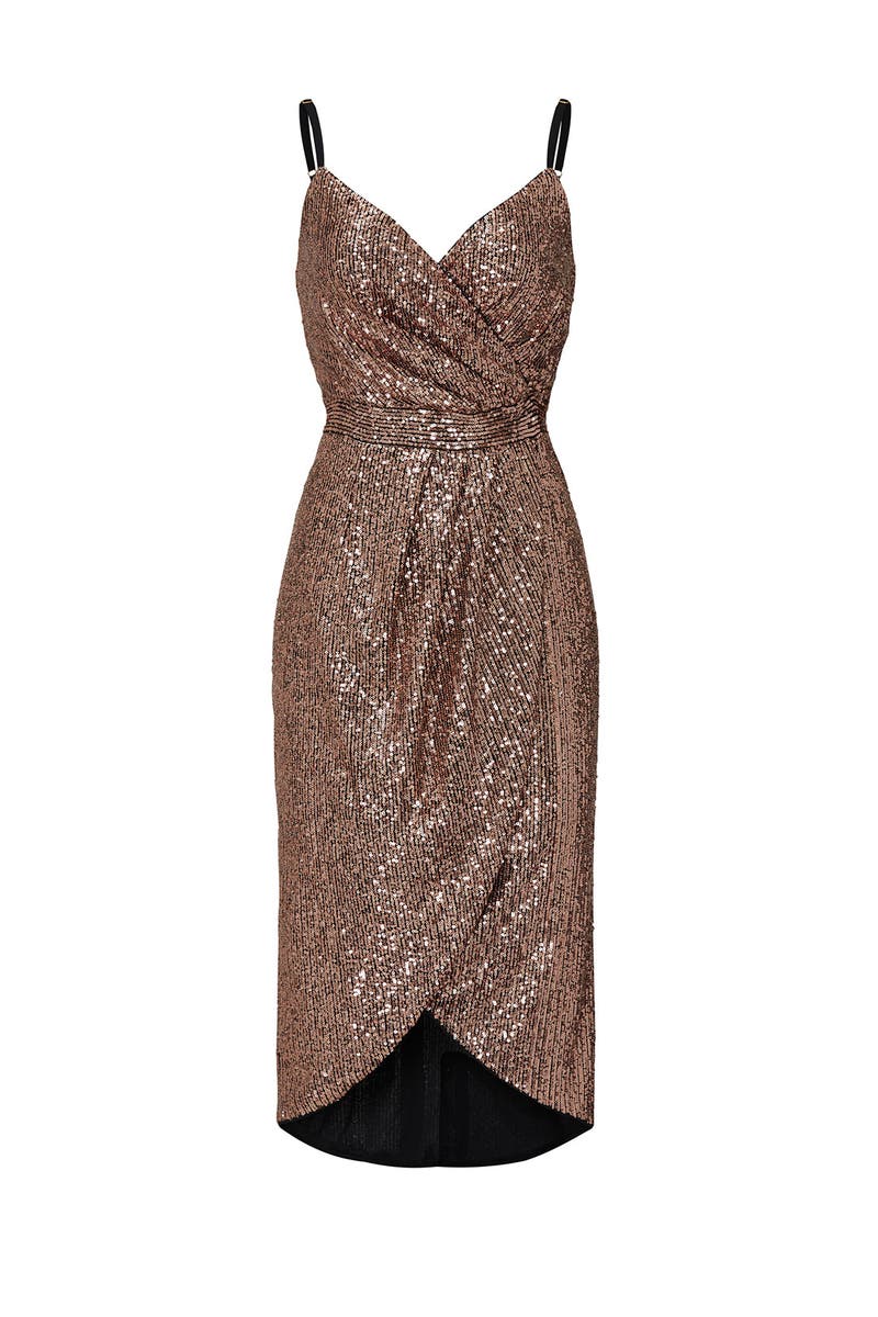 Gold Sequin Midi Dress by Rachel Rachel 