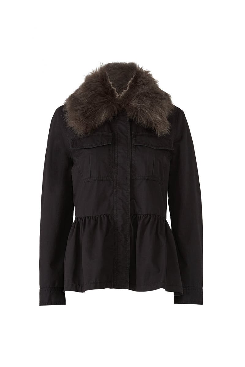 Faux Fur Military Jacket by kate spade 