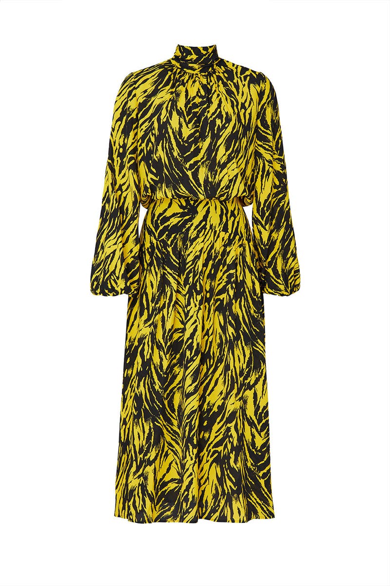 yellow zebra print top