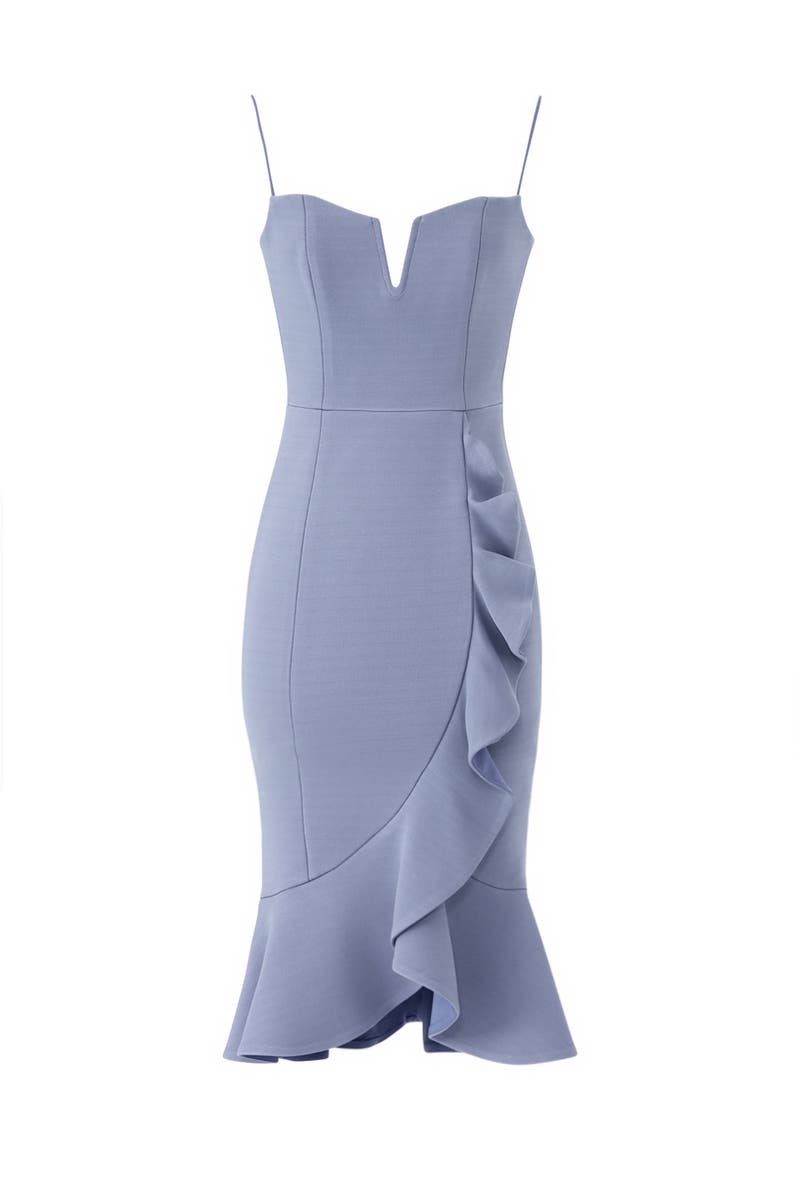 dusty blue wrap dress