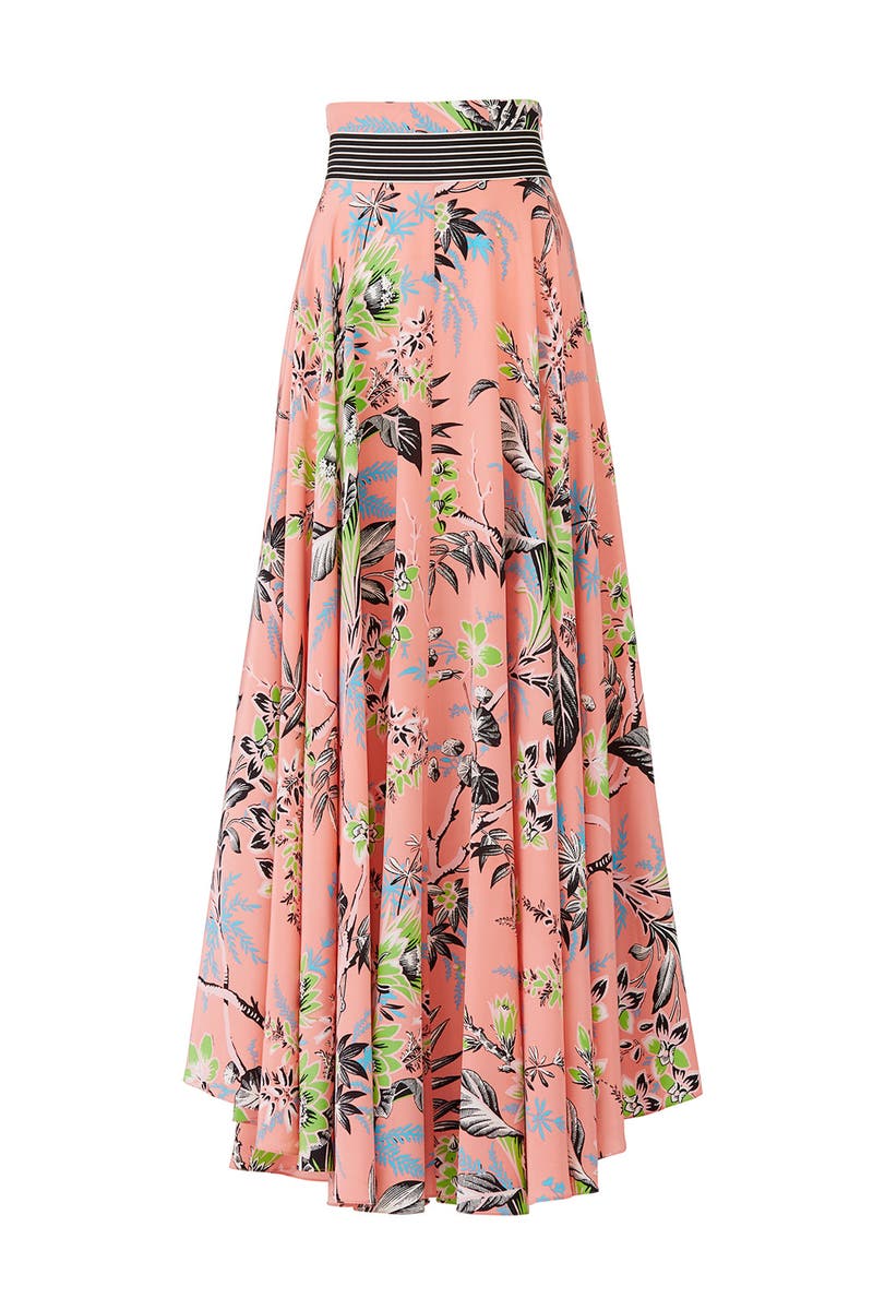 dvf high waisted fitted midi skirt