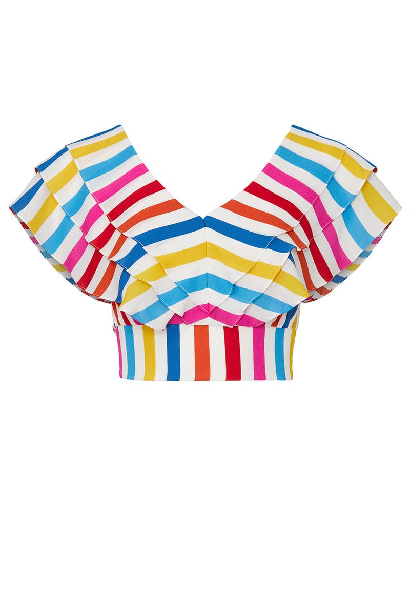 Holly Ruffle Crop Top By Color Me Courtney For 30 Rent The Runway
