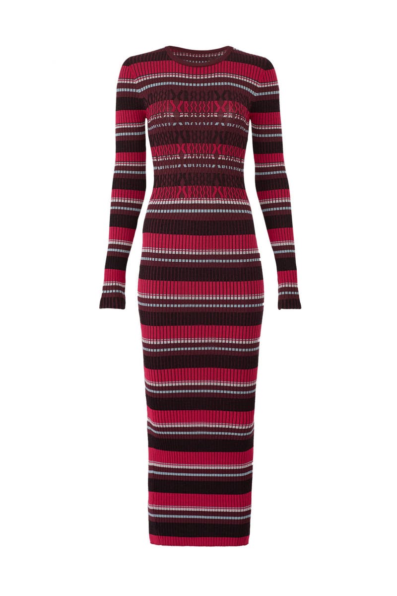 Rib Stripe Knit Dress by Opening 
