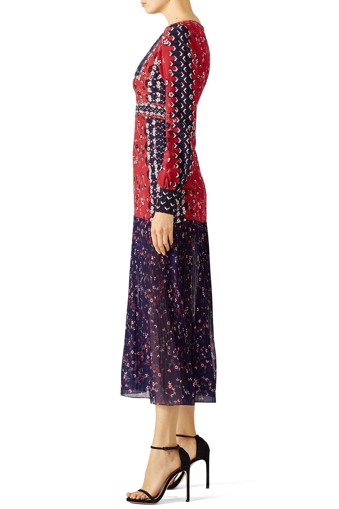 Red Printed Vera Dress by SALONI for 