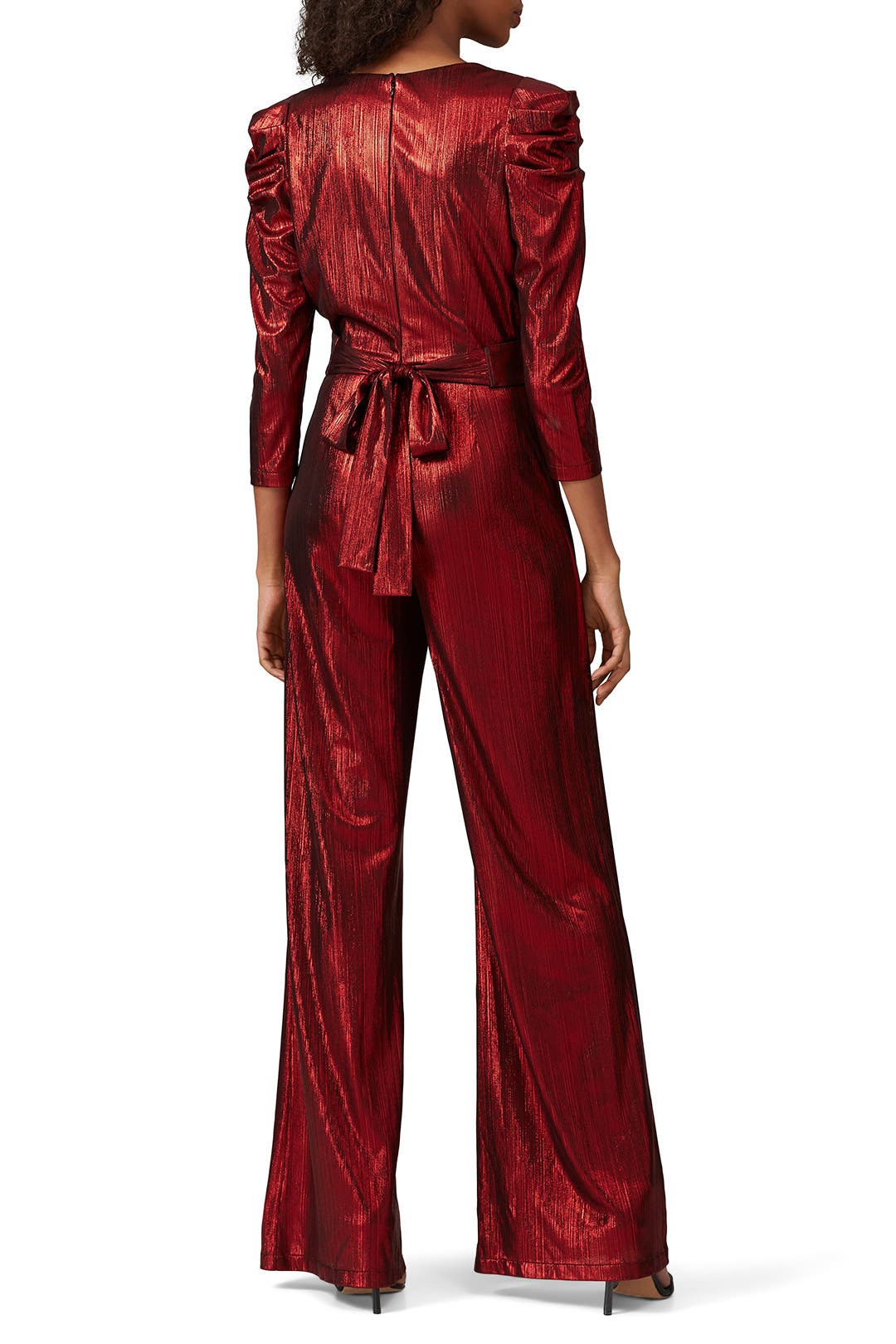 red metallic jumpsuit