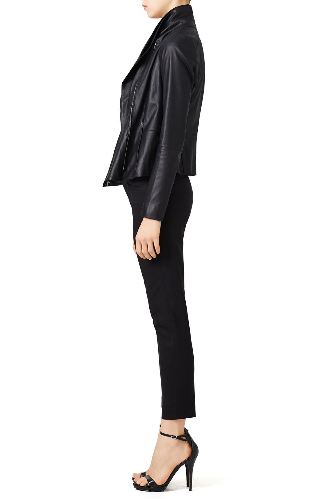 Black Feather Leather Scuba Jacket By Vince For 150 The Runway