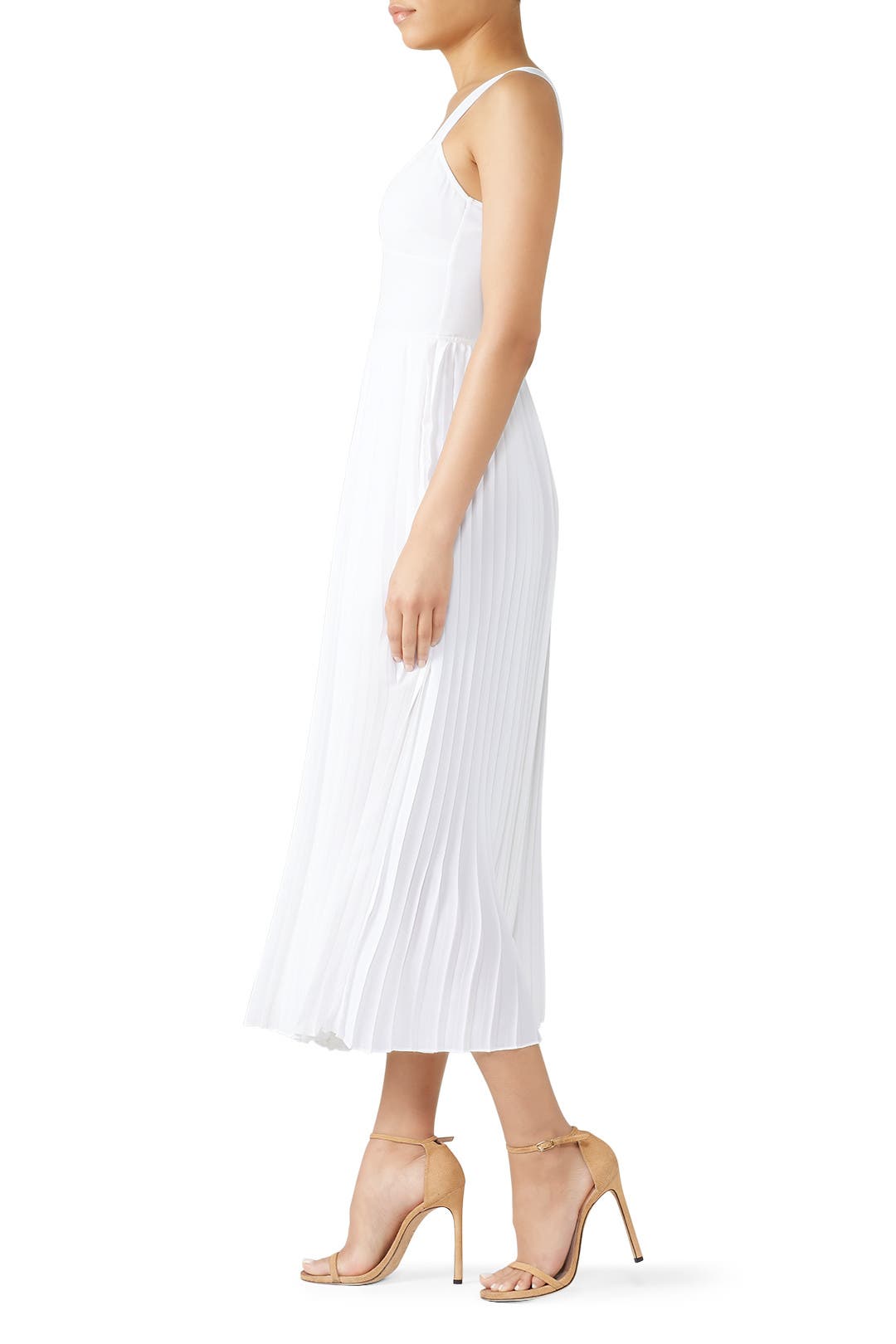 vince white pleated jumpsuit