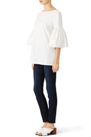 white bell sleeve tunic