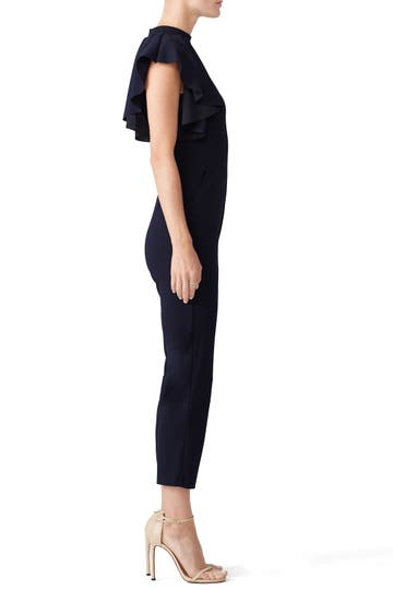 Slate and willow ruffle shoulder jumpsuit Clearance
