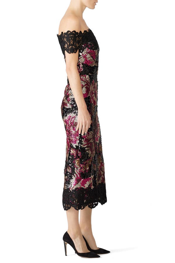 Floral Sequin Sheath by Marchesa Notte 