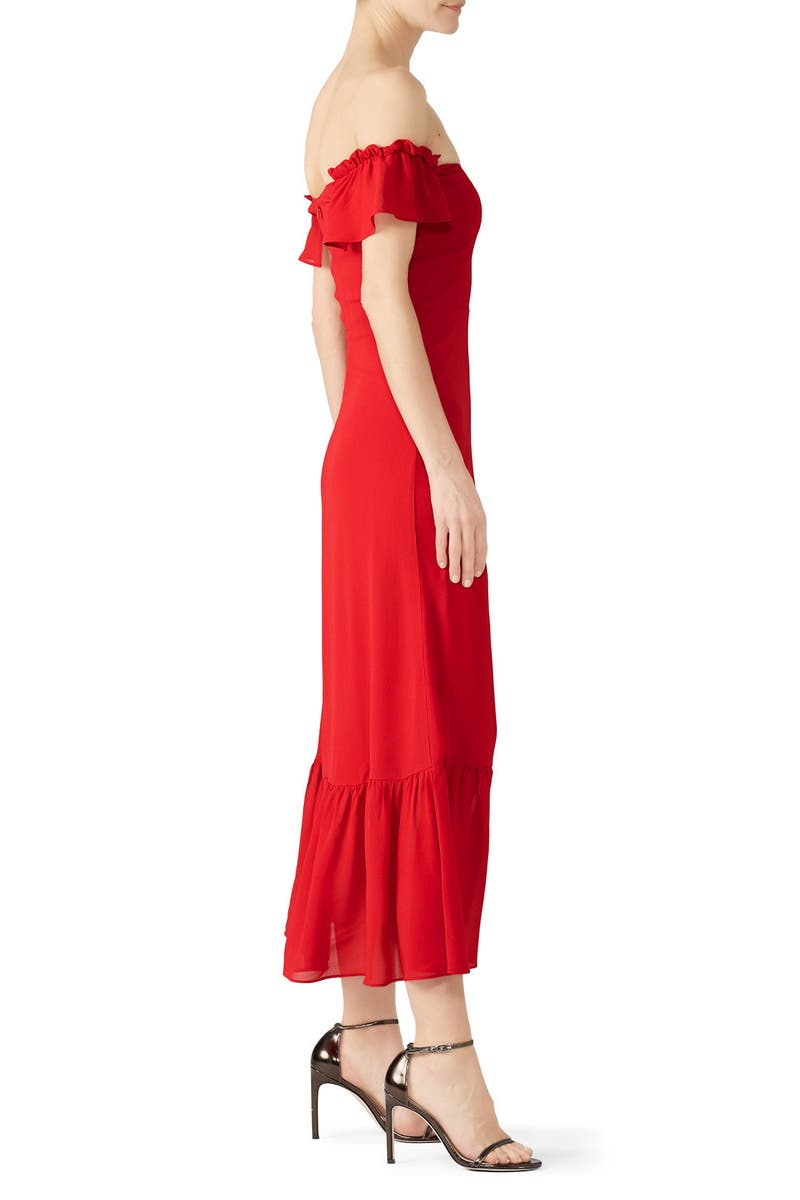 reformation butterfly dress red