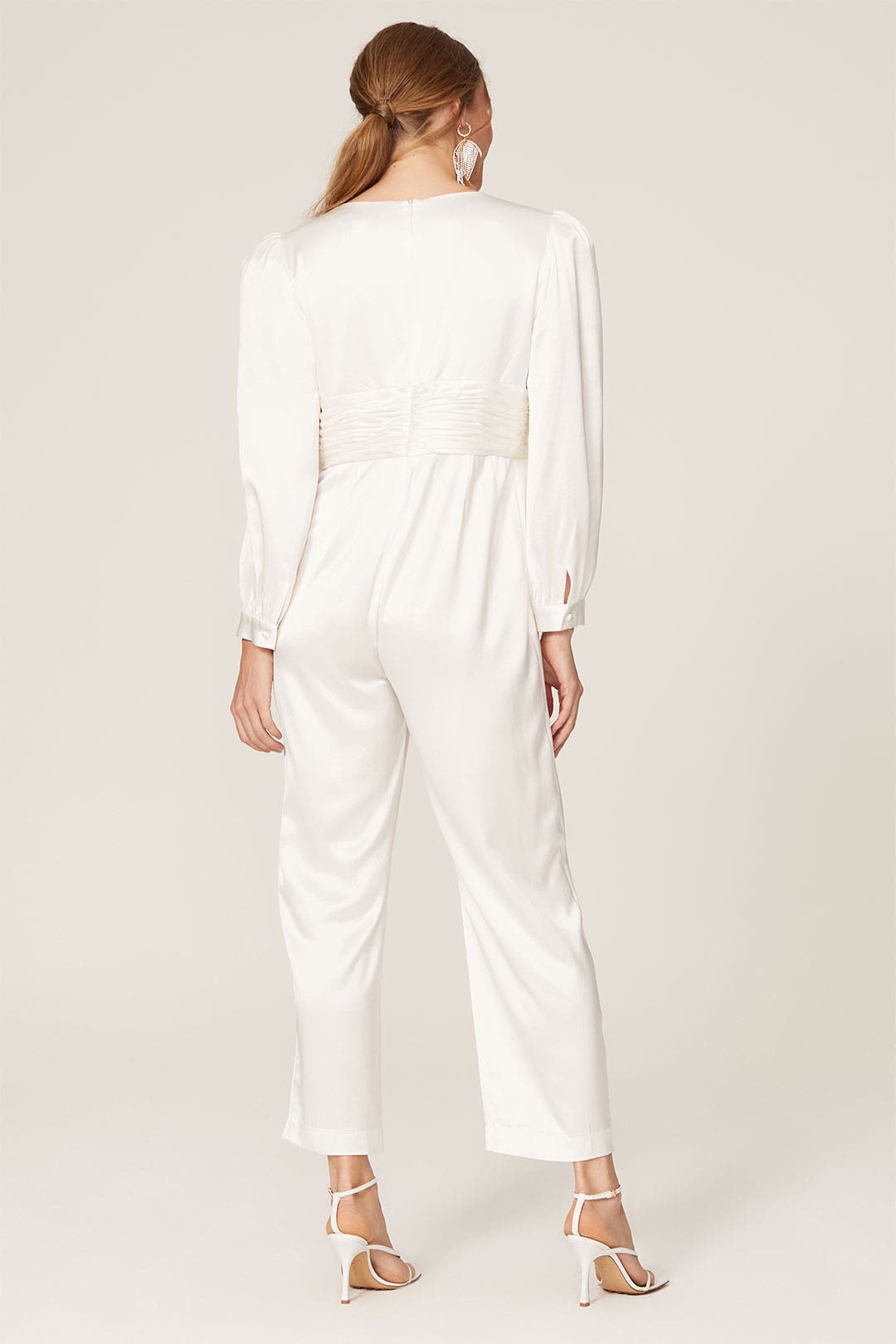White Satin Jumpsuit by Ieena for Mac 
