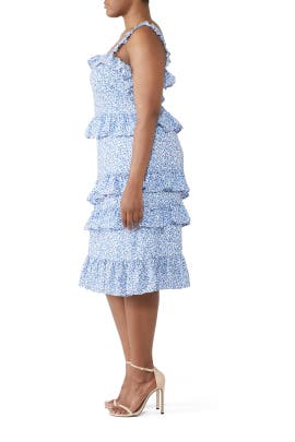 alexia admor blue ivory floral dress
