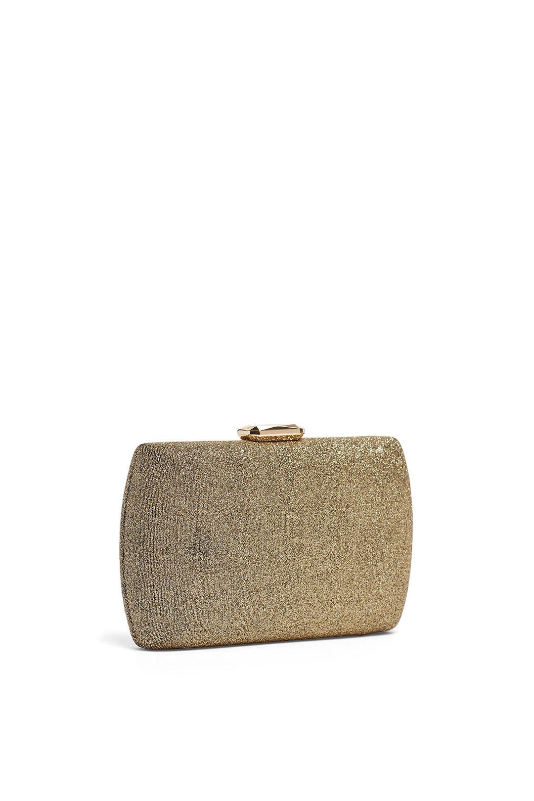 bronze glitter clutch bag